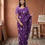 Cotton Purple Floral Printed Lightweight Daily Wear Saree