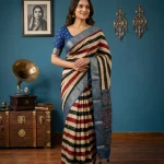 Chanderi Cotton Multicolor Striped Saree